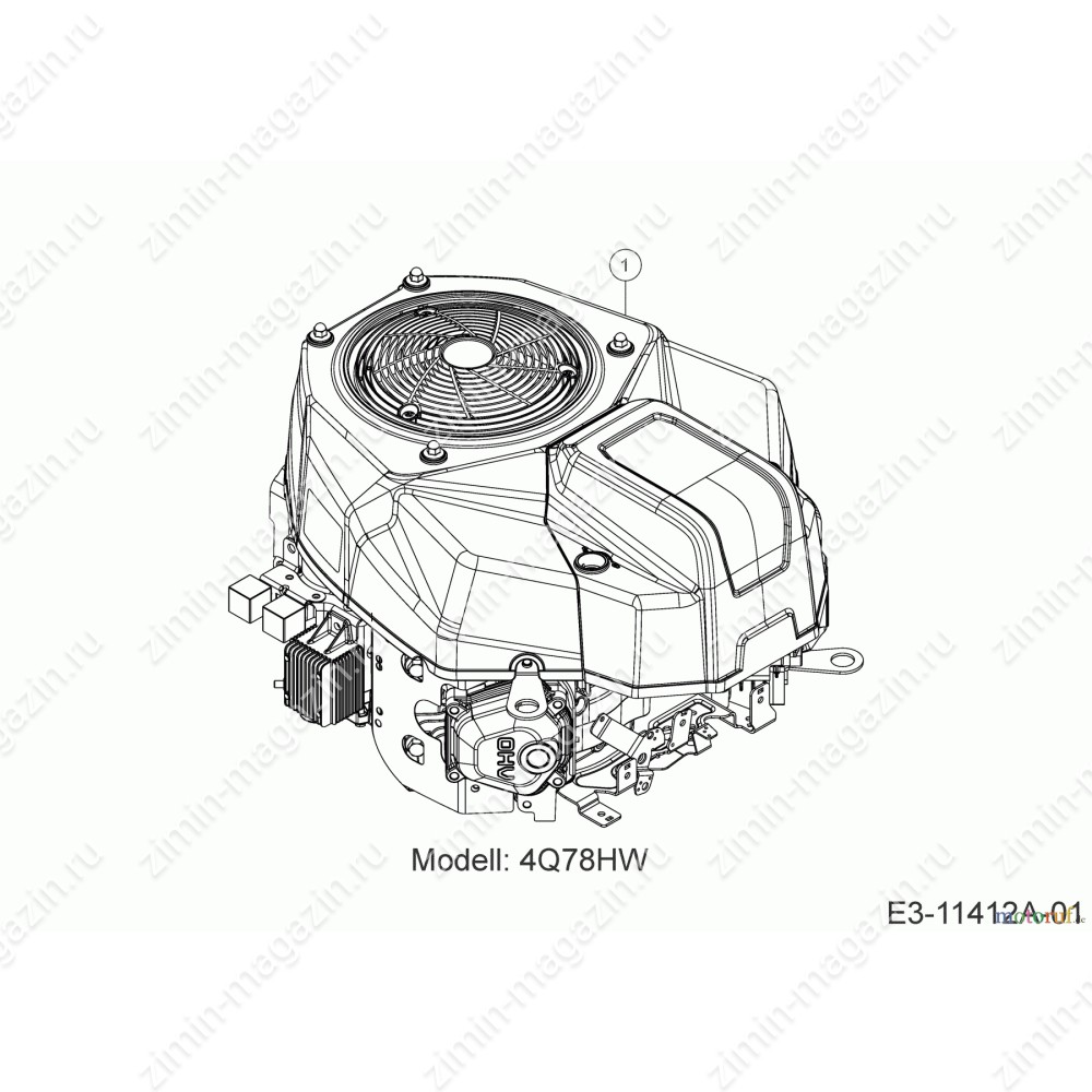 Вертикальный Cub Cadet-Двигатели мощностью 4Q78HW (679 куб.см)