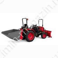 Минитрактор MAHINDRA OJA 2124 + Отвал коммунальный 140 см + Ковш гидравлический задний ширина 1,0 м