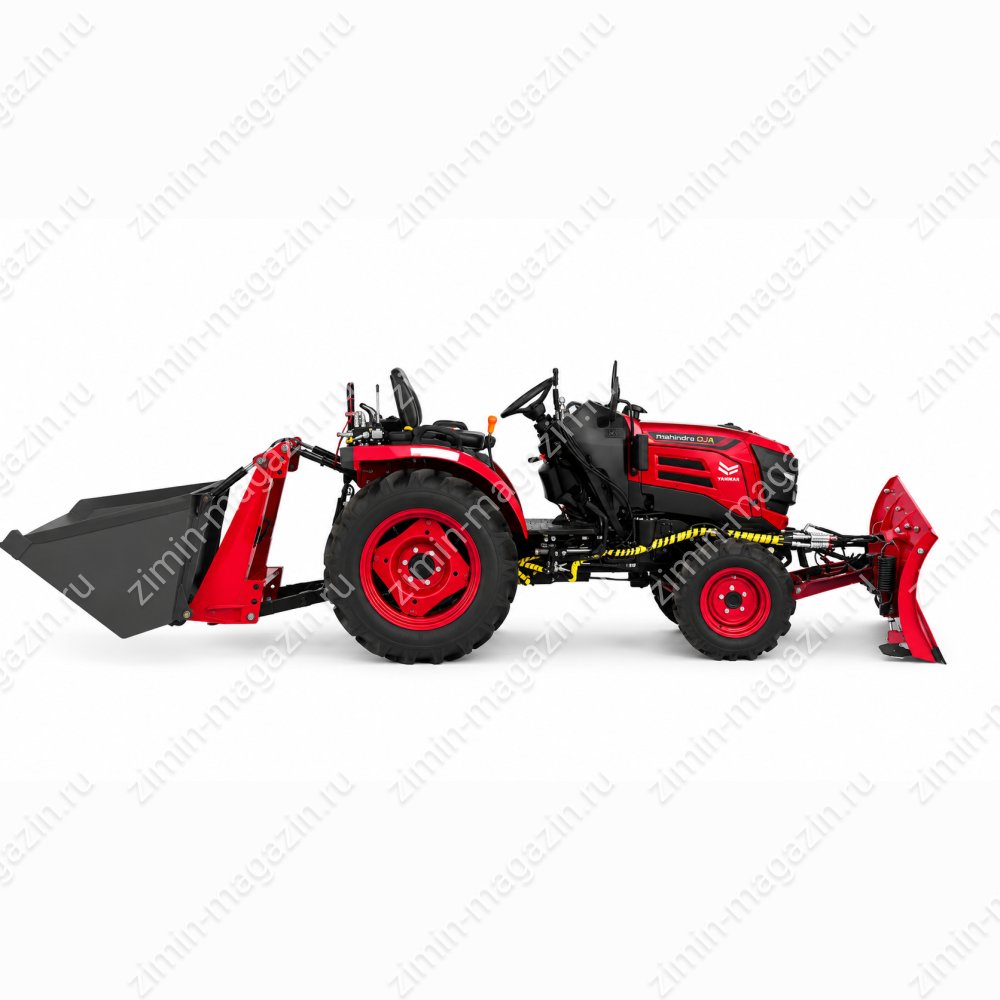 Минитрактор MAHINDRA OJA 2124 + Отвал коммунальный 140 см + Ковш гидравлический задний ширина 1,0 м - фото 1