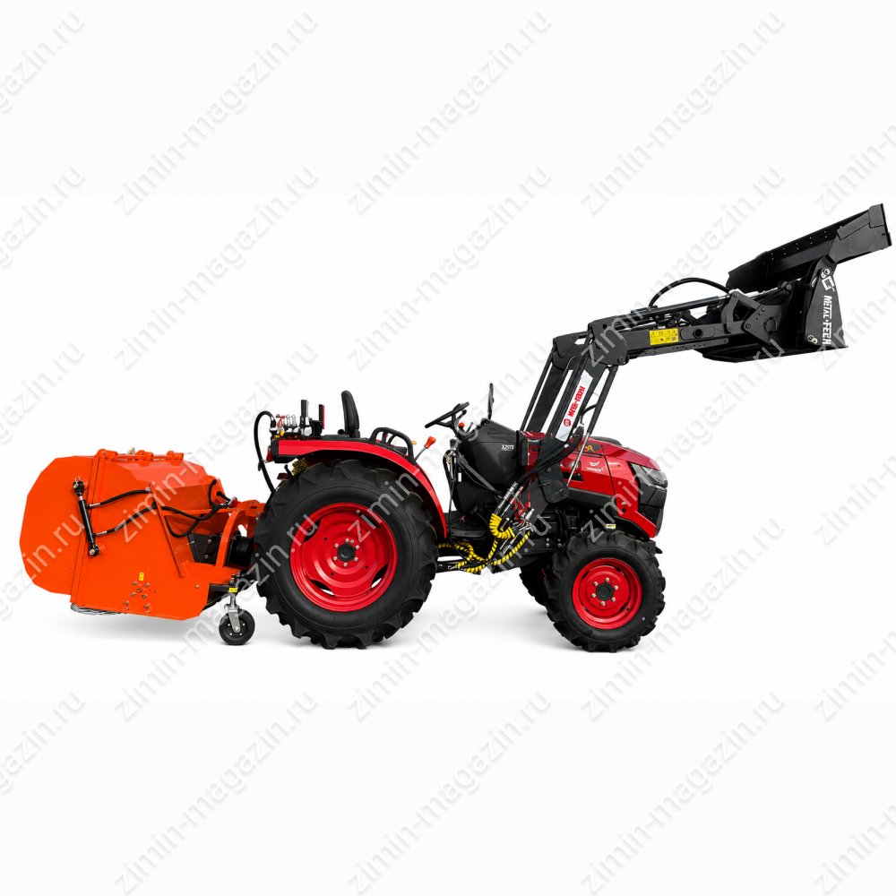 Минитрактор Mahindra OJA 3136 + Цеповая косилка Zimani FOX 120см + Фронтальный ковш-погрузчик  - фото 2