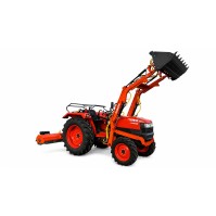 Минитрактор Kubota L4508 с цеповой косилкой  Rossel и фронтальным ковш-погрузчик 