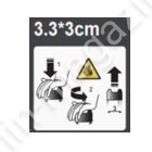 Предупреждающая надпись 3,3 *3 см (на крышке)