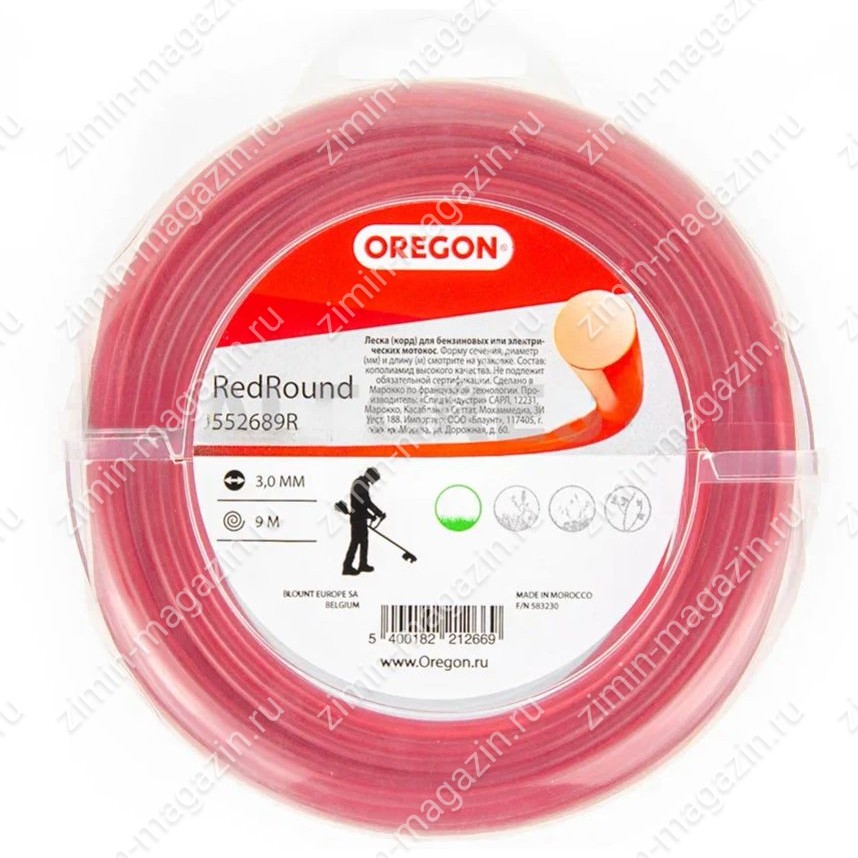 Леска Oregon Red Roundline 552689R (круглая) нейлоновая красная d=3,0мм